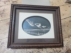 Dick Wyman Limited Ed. Artwork Framed Mountains Of Kalispell Montana 11"×9.5" - Picture 1 of 4