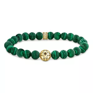 THOMAS SABO Schmuck Herren Beads-Armband aus grünen Steinen vergoldet A2145-140- - Bild 1 von 2