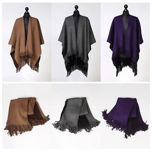 LAFAIRY Strickponcho Cape Umhang Strickjacke warm dick 2 Seiten mehr Farben - Bild 1 von 28