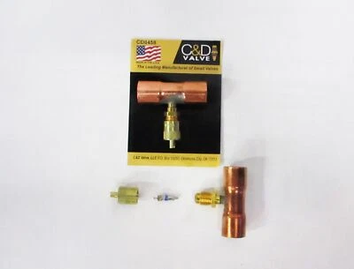 C&D VALVE C&D Copper Access Tee Valve 5/8" CD8458 Package of 2