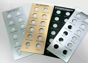 CUSTOM ENGRAVED SWITCH DASH PANEL/ BOAT/ PLANE/ CAR/ EQUIPMENT YOUR COLOR CHOICE - Picture 1 of 24