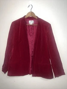 Pykettes Maroon Fully Lined long sleeve Velveteen Blazer Size 18 (262) - Picture 1 of 5