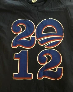 BARACK OBAMA LOGO 2012 NAVY BLUE T-SHIRT -SIZE XL - Picture 1 of 5