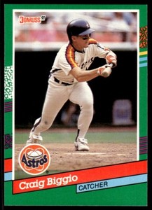 1991 Donruss Baseball Card Craig Biggio A Houston Astros #595