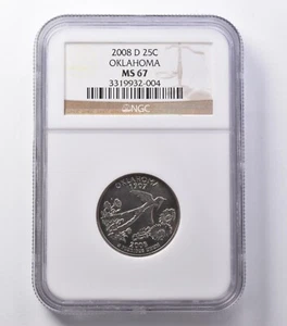 MS67 2008-D Washington State Quarter Oklahoma NGC *5380 - Picture 1 of 3