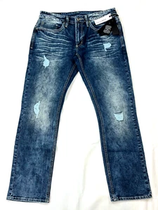 Buffalo David Bitton Men's Ash X Slim Stretch Basic Blue Jeans Size 32 X 30 NEW - Picture 1 of 12