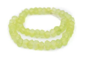 Chartreuse Perline Vetro Mare Gialla Sfaccettata Riciclato Giava 12mm Indonesia - Foto 1 di 1