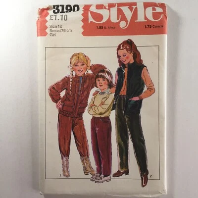 Style 3190 Girls Trousers Gilet Waistcoat Jacket Retro Pockets New Uncut Pattern - Image 1 of 4