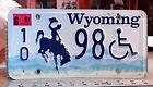 WYOMING - 2001 Handicapped WHEELCHAIR license plate, very nice used example