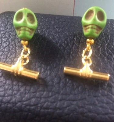 GEMELOS ESLABONES DE CADENA CALAVERA TALLADOS EN ESTUCHE AJUSTADO Foto 1 de 4