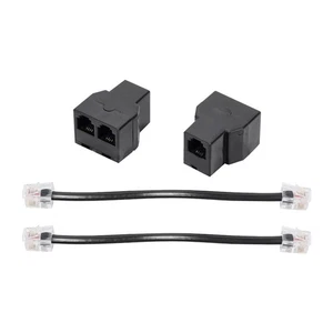 Lot de 2 répartiteurs de câble téléphonique RJ11, câble 15 cm, 6P4C, 2 ports, Telefo6507 - Photo 1/6