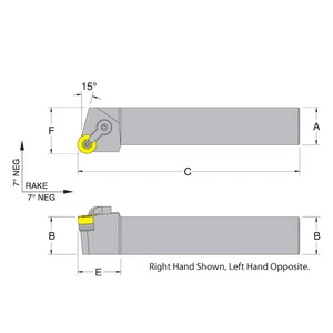 Dorian 51186 MRGNR12-3B RH Toolholder for RNMG 32 inserts - Picture 1 of 1