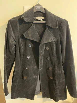 Abrigo de pana negro carbón para mujer - marca Bebe - talla S Foto 1 de 2