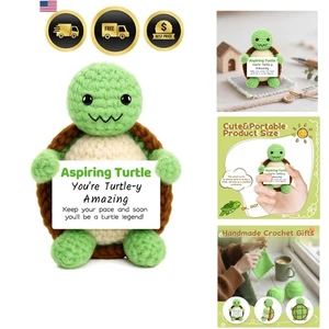 Häkel Schildkröte Puppe Geschenk positive Deko Anfeuern Spielzeug Geschenk für Frauen Männer Kinder - Bild 1 von 8
