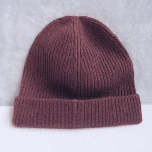 Gorro acanalado de cachemir EVERLANE talla única marrón caoba oscuro lana de invierno - Imagen 1 de 8