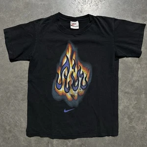 Camisa De Colección Años 90 Nike Air Bakin Flames Para Hombres Pequeña Retirada Rara Travis Scott - Imagen 1 de 7