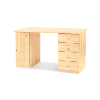 Claudia Schreibtisch/Bürotisch 1-Türig | 4-Schubladen | 100% Bio Kiefer Massivho - Bild 1 von 3