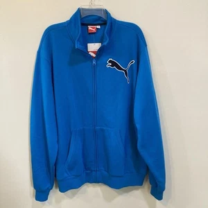 NWT Puma Sport Life Style Men’s Sz XL Fleece Full Zip Track Jacket Blue - Picture 1 of 6