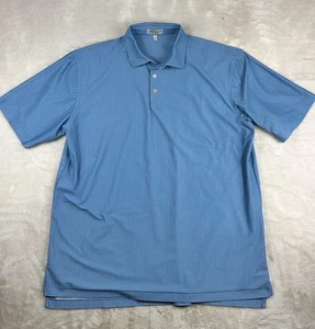 Peter Millar Summer Comfort Golf  Geometric Golf Polo Shirt Men's XL Blue - Picture 1 of 7