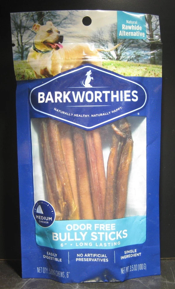 Натуральные стойкие легко усваиваемые палочки Barkworthies без запаха 6 дюймов 5 шт. - Изображение 1 из 1