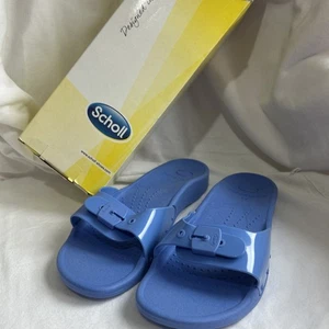SCHOLL Biomechanics Sandals, Womens Scholl Sun Pool Slides Blue NIB Uk 8 - Picture 1 of 10