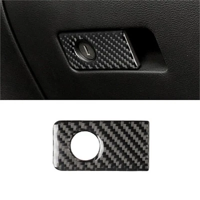 Cubierta de panel de manija de guantera de fibra de carbono para Infiniti Q50 Q60 2014-2019 Foto 1 de 4