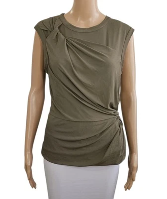 ALEXANDER WANG T Twisted Crepe Jersey Sleeveless Top In Cargo L $277 - Image 1 of 4