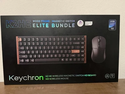 O6 Keychron K2 HE Wood Frame Wireless Keyboard Mouse Elite Bundle - Image 1 of 3