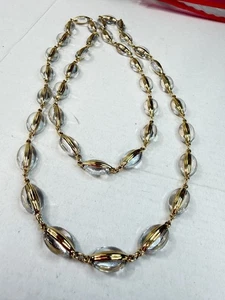 Vintage Halskette Swarovski Kristall Klar Kugel Perlenkette 32 in H1 - Bild 1 von 8