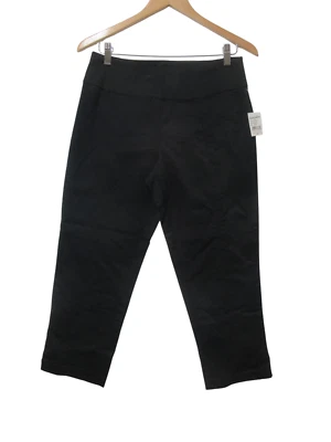 Pantalones capri elásticos SOPHIA $75 caqui negros FRESH PRODUCT talla S nuevos con etiquetas Foto 1 de 4