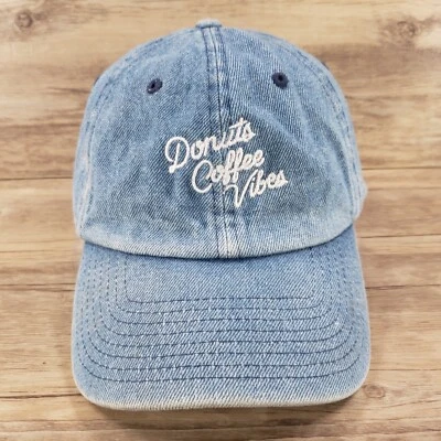 The Salty Donuts Café Vibes Sombrero Gorra Correa Trasera Denim Azul Algodón KB Ethos Foto 1 de 4