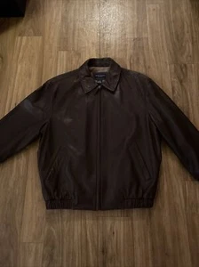 Daniel Cremieux Leather Sz Large Jacket Soft Lambskin Leather Brown 90’s VTG - Picture 1 of 12