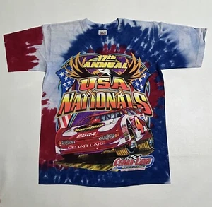 Cedar Lake Speedway 17th Annual USA Nationals Car Racing Tie Dye Shirt Youth L - Picture 1 of 7