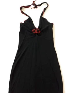 Shirley of Hollywood Slinky Black Halterneck Dress S M L Designer Hi-Low Dresses - Picture 1 of 8