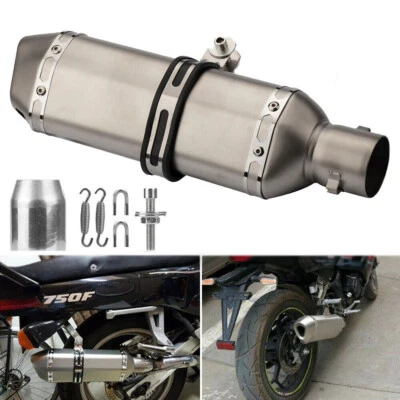 51mm Motorcycle Universal ATV Exhaust Muffler Tail Pipe with DB Killer Silencer Foto 1 de 4