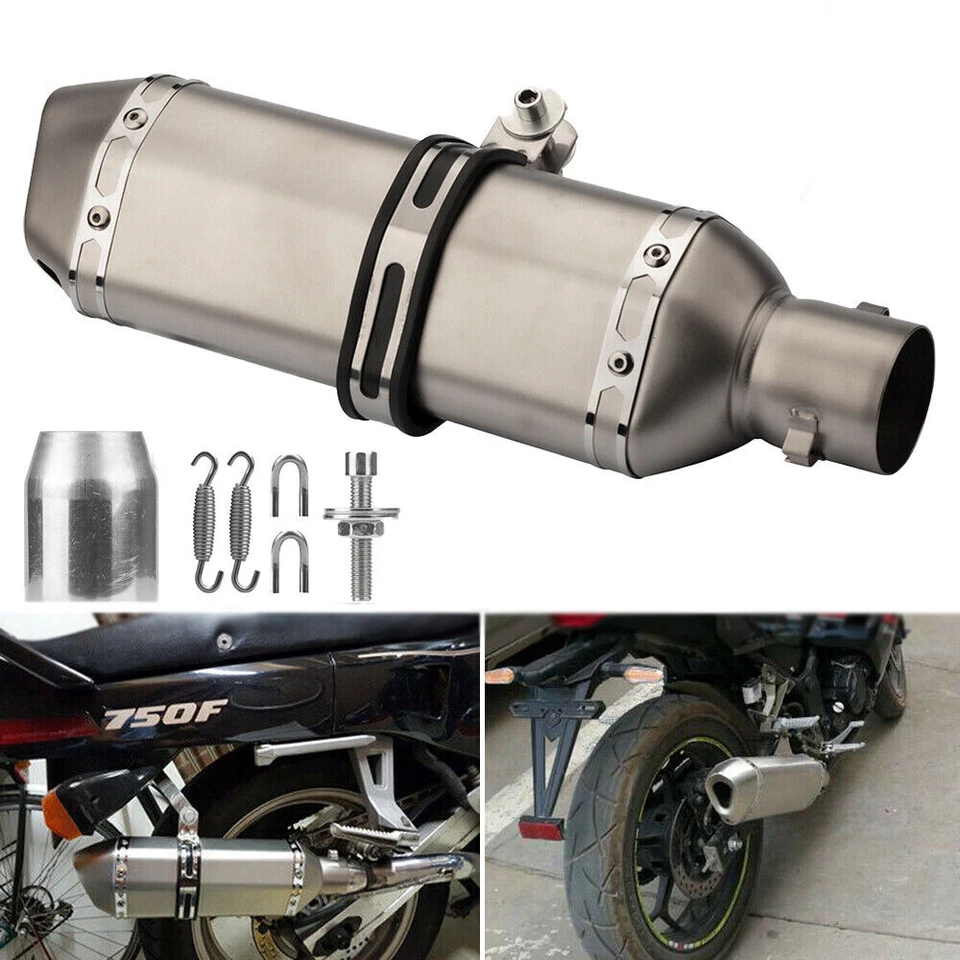 51mm Motorcycle Universal ATV Exhaust Muffler Tail Pipe with DB Killer Silencer - Imagem 1 de 4