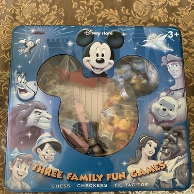 Disney 3 Three Family Fun Games Chess, Checkers, Tic-Tac-Toe Complete Set Unused - Image 1 of 4