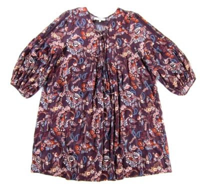 Vestido Anthropologie RO & DE Rosa Naranja Azul Floral Rayón Túnica Calzoncillo Sol Grande Foto 1 de 4