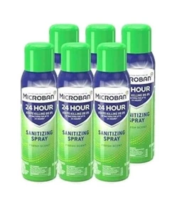 Microban 24 Hr Sanitizing Spray Disinfectant Home or Work Fresh Scent 15oz 6-Pk - Picture 1 of 3