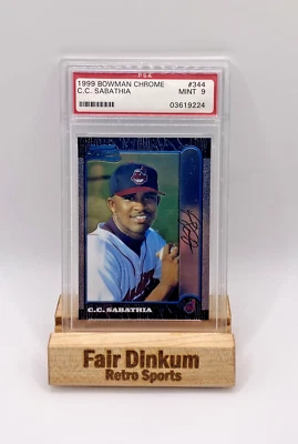 1999 Bowman Chrome Baseball C.C. Sabathia #344 Rookie Graded PSA MINT 9 RC - Image 1 of 2