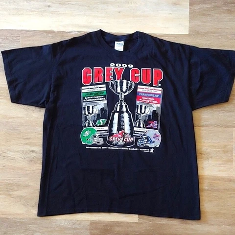 2009 CFL Grey Cup Roughriders Alouettes Graphic T-Shirt Size XL Cover