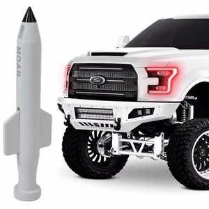 White MOAB Mother of All Bombs Short Bullet Antenna For Ford F150 F250 F350 - Picture 1 of 3