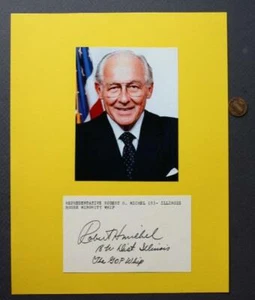 1957-1995 GOP Illinois Congressman Robert H. Michel signed autograph & photo --- - Picture 1 of 1