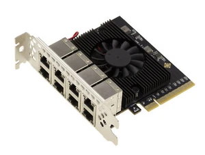 Card Pcie 8 Ports RJ45 Gigabit Lan Ethernet 10 100 1000 1G Realtek RTL8111H - Afbeelding 1 van 4