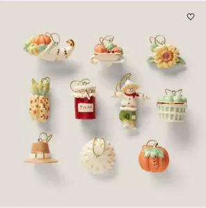 Lenox Autumn Favorites 10 Piece Mini Ornament Set Thanksgiving New In Box Fall - Picture 1 of 2