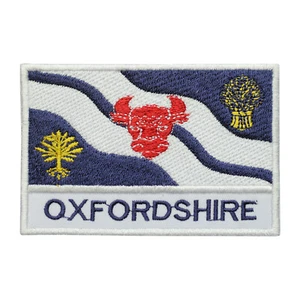 Oxfordshire County Flagge Aufnäher Aufbügeln Aufnähen Abzeichen bestickter Aufnäher - Bild 1 von 1