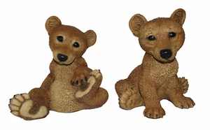 Figura Decorativa Animal Niño Osos 2er Kit Colección Castagna De Resin H 21-22cm - Imagen 1 de 6