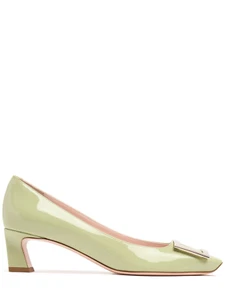 ROGER VIVIER Trompette Mint Green Patent 45mm Leather Pumps New - Picture 1 of 4