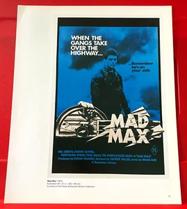 Mad Max Mel Gibson Movie/Film Poster Art PICTURE / PRINT 12" x 9.5" - Imagen 1 de 3