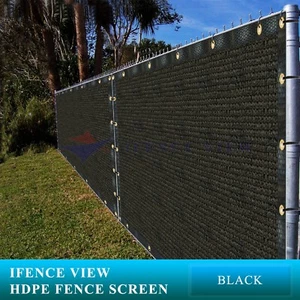 Ifenceview 5'x1'-5'x100' Black Fence Privacy Screen Mesh Fabric Garden Balcony - Picture 1 of 11